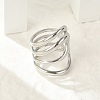 304 Stainless Steel Multi-layer Cuff Rings for Women RJEW-G338-16P-1