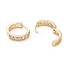 Brass Micro Pave Clear Cubic Zirconia Hoop Earrings EJEW-S234-05G-2