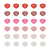 Beadthoven 30Pcs 6 Colors Valentine's Day Opaque Acrylic Pendants SACR-BT0001-03-10