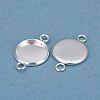 201 Stainless Steel Cabochon Connector Settings STAS-F191-15S-D-2