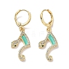 Real 18K Gold Plated Brass Dangle Leverback Earrings EJEW-L269-010G-02-1