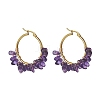 Natural Gemstone Hoop Earrings EJEW-JE05173-2