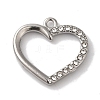 304 Stainless Steel Rhinestone Pendants STAS-L081-003P-1