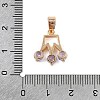 Brass Micro Pave Cubic Zirconia Pendants KK-E795-06KCG-01-3