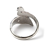 Zinc Alloy Peacock Open Cuff Ring RJEW-WH0003-05B-2