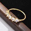 Brass Micro Pave Clear Cubic Zirconia Finger Rings RJEW-C120-18G-3