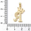 Rack Plating Brass Micro Pave Cubic Zirconia Pendants KK-D535-01R-RS-3