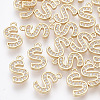 Brass Cubic Zirconia Charms X-KK-S348-330S-1