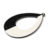 Black and White Stitching Acrylic Pendants OACR-S144-02A-2