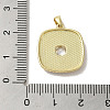 Brass Micro Pave Clear Cubic Zirconia Pendants KK-I708-02C-G-3