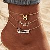 Alloy Crystal Rhinestone 3 Layer Constellations Link Chain Anklets for Women FS-WGFDDF7-04-1