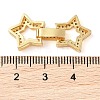 Rack Plating Brass Micro Pave Clear Cubic Zirconia Fold Over Clasps KK-S384-05G-3