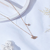 1Pc Alloy Crystal Rhinestone Star Planet Pendant Necklaces for Women NJEW-LP0003-20G-3