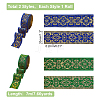14M 2 Colors Ethnic Style Embroidery Polyester Ribbons OCOR-PH0002-05-2