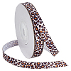 10 Yards Polyester Leopard Print Grosgrain Ribbons SRIB-WH0011-151-1