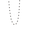 304 Stainless Steel & Glass Link Chain Necklaces for Women STAS-OY015-57G-1