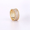 Brass Micro Pave Cubic Zirconia Finger Rings FS-WG2EB50-05-1