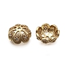 Brass Micro Pave Clear Cubic Zirconia Bead Caps KK-Z126-07G-2