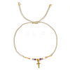 Natural Mixed Gemstone Braided Bead Bracelets KA2676-6-1