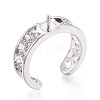 Brass Micro Pave Clear Cubic Zirconia Cuff Ring Settings KK-T076-59P-1