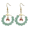 Imitation Jade Glass Beaded Ring Dangle Earrings EJEW-JE05568-02-1