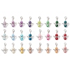 24Pcs Glass Pearl & Alloy Angel Pendant Decorations HJEW-JM02834-1