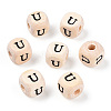 Printed Natural Schima Wood Beads WOOD-TAC0005-29B-01U-1