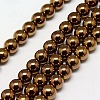 Electroplate Non-magnetic Synthetic Hematite Beads Strands G-J169A-6mm-M-2