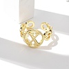 Brass Open Cuff Rings for Women RJEW-K289-01G-X-3