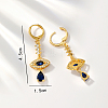 Elegant Brass Pave Cubic Zirconia Eye Leverback Earrings YO2993-4