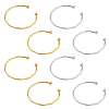 8Pcs 2 Colors Alloy Open Cuff Bangles BJEW-GO0002-26-1