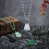 4Pcs 4 Colors Resin Imitation Gemstone Maitreya Buddha Pendant Necklaces Set NJEW-FI0001-07-4