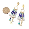 Glass Seed Beads & Shell Pearl Chandelier Earrings EJEW-TA00488-3