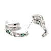 Emerald Rhinestone Claw Stud Earrings EJEW-D059-04P-02-2