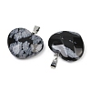 Natural Snowflake Obsidian Pendants G-A281-02P-09-2
