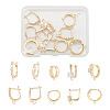 5 Pair 5 Style Brass Micro Pave Clear Cubic Zirconia Hoop Earring Findings KK-TA0001-17-1