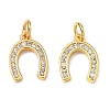 CZ Brass Micro Pave Cubic Zirconia Horse Shoe Charms ZIRC-L018-13G-1
