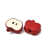 Apple Spray Painted Alloy Beads FIND-C075-02B-2