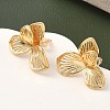 Brass Leaf Stud Earrings EJEW-D337-11G-2