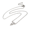 Non-Tarnish 304 Stainless Steel Cable Chain Bowknot Pendant Necklaces NJEW-Z041-03P-02-2