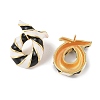 Brass with Enamel Twist Stud Earrings for Women EJEW-Q389-02G-02-2