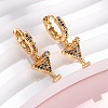 Wine Glass Brass Micro Pave Cubic Zirconia Dangle Hoop Earrings EJEW-F384-16G-02-2