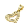 Rack Plating Brass Micro Pave Cubic Zirconia Pendants KK-Z074-47G-2