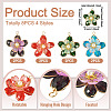 8Pcs 4 Colors Glass Pendants PALLOY-TA00350-4