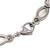 304 Stainless Steel Oval Byzantine Chain Bracelets BJEW-B078-136GP-3