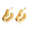 Brass Multi-Layer Heart Stud Earrings EJEW-N011-89-1