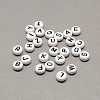 White and Black Acrylic Horizontal Hole Letter Beads SACR-Q101-01-1
