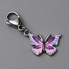 Butterfly Alloy Enamel Pendant Decoration HJEW-WH0042-73D-1