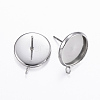 Non-Tarnish 304 Stainless Steel Stud Earring Settings LS-STAS-H380-B-13P-2