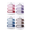 Spray Painted Alloy Alligator Hair Clips Set PHAR-F009-03A-3